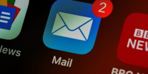 closeup of mail app icon on phone